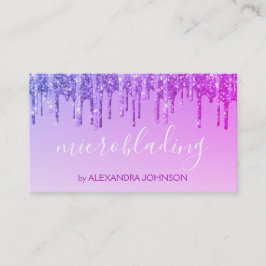 Luxuriöse Lila Glitzer Sparkle Microblading Visitenkarte