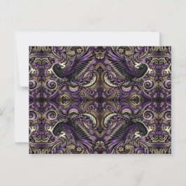 Luxuriöse Lila Gold Batik Raven Tessellation Mosai Postkarte