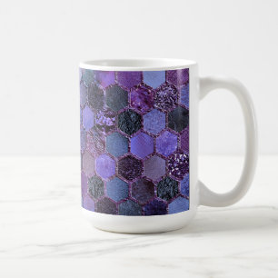 Luxuriöse Lila Metallfolien Glitzer Honigwabenmust Tasse