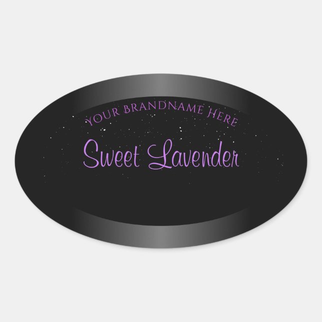 Luxuriöse Lila Produktkennzeichnungen Soft Glitzer Ovaler Aufkleber (Vorderseite)
