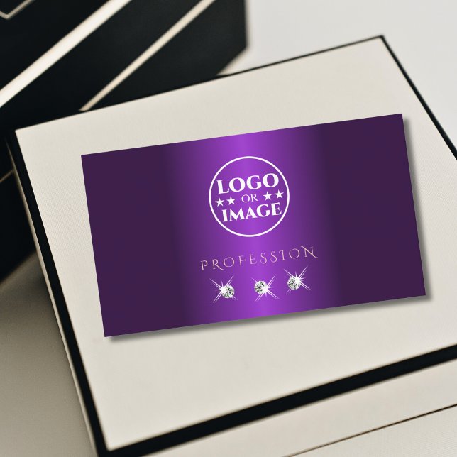 Luxuriöse Lila Rose Gold Sparkle Diamanten mit Log Visitenkarte (Von Creator hochgeladen)