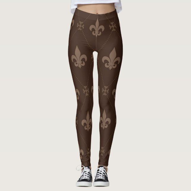 Luxuriöse Lilie Brown Leggings (Vorderseite)