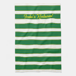 Luxuriöse Linen Moderne Green Gold Texture Collect Geschirrtuch