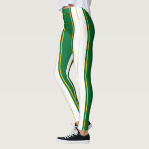 Luxuriöse Linen Moderne Green Gold Texture Collect Leggings