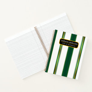 Luxuriöse Linen Trendy Green Gold Texture Collecti Notizbuch