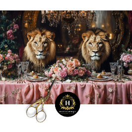 Luxuriöse Lion Banquet Rosa Blumentisch Seidenpapier