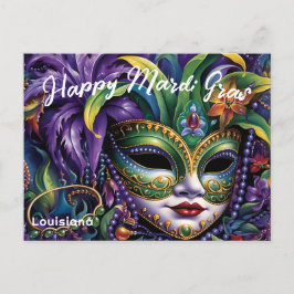 💚 💜 💛 luxuriöse Mardi Gras Postkarte