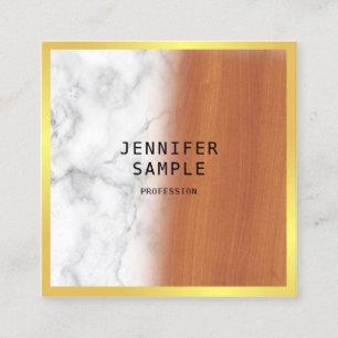 Luxuriöse Marmor Holz Schwarz Gold Elegant Moderne Quadratische Visitenkarte