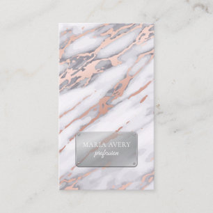 Luxuriöse Marmor Rose Gold Metallic Visitenkarte