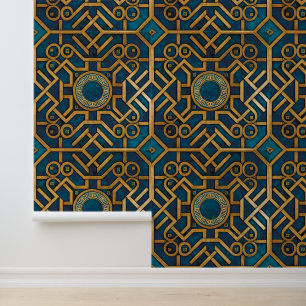 Luxuriöse Marmorkunst Deko Blue Gold griechischer  Tapete
