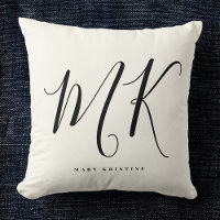 Luxuriöse Minimal Monogram Black Ivory Chic Stilvo