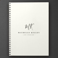 Luxuriöse Minimal Monogram Black Ivory Chic Stilvo