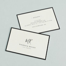 Luxuriöse Minimal Monogram Black Ivory Chic Stilvo
