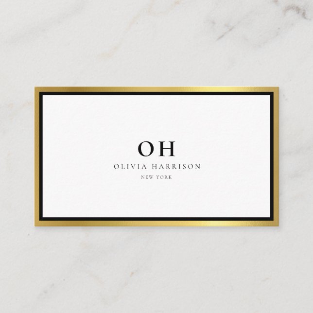 Luxuriöse Minimalistische Metallic Gold Business C Visitenkarte (Vorderseite)