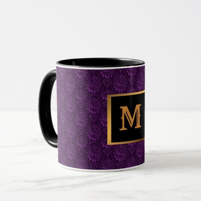 Luxuriöse Mit Monogramm Lila Tasse (Vorderseite Links)