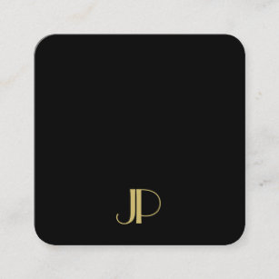 Luxuriöse, moderne, elegante Gold Monogram Vorlage Quadratische Visitenkarte