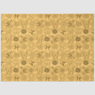 Luxuriöse moderne Gold Natural Floral Butterfly Seidenpapier