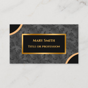 Luxuriöse moderne Gold Silver Damask Business Card Visitenkarte