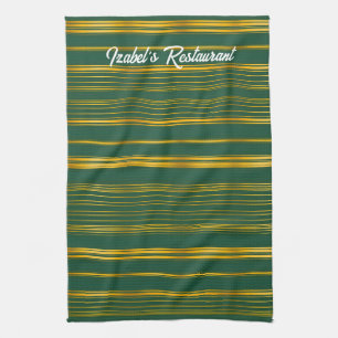 Luxuriöse moderne grüne Gold Textur Kollektion Geschirrtuch