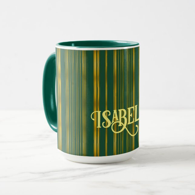 Luxuriöse moderne grüne Gold Textur Kollektion Tasse (Vorderseite Links)