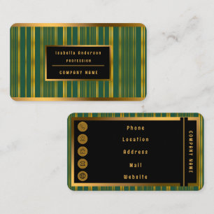 Luxuriöse moderne grüne Gold Textur Kollektion Visitenkarte