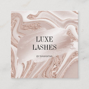 Luxuriöse, moderne Make-up Haarstyling Lashes Kosm Quadratische Visitenkarte