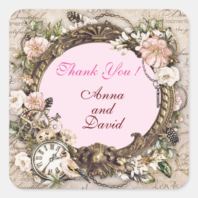 Luxuriöse moderne Rosa Rose verleiht Ihrem Text-Pl Quadratischer Aufkleber (Vorderseite)