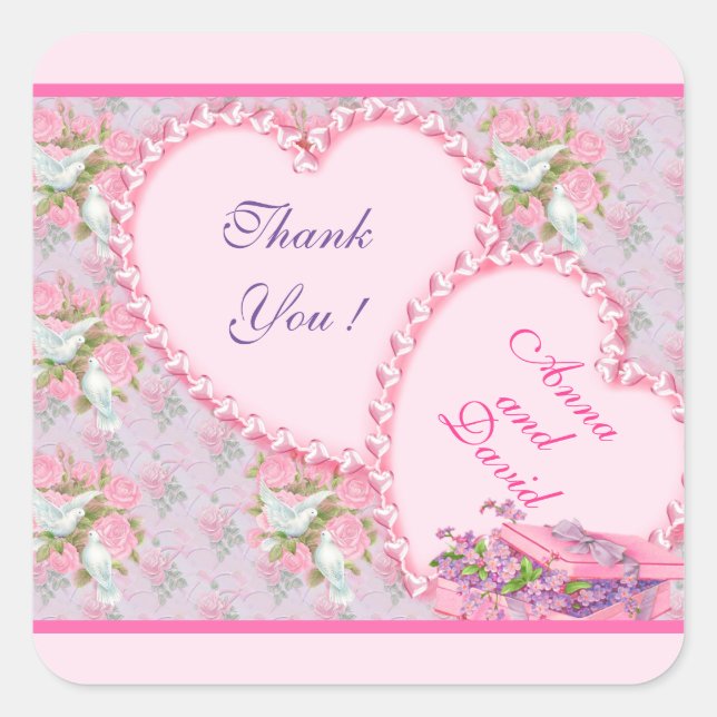 Luxuriöse moderne Rosa Rose verleiht Ihrem Text-Pl Quadratischer Aufkleber (Vorderseite)