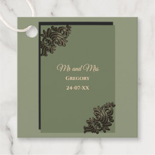 Luxuriöse moderne Sage green & gold Classic Imitat Geschenkanhänger