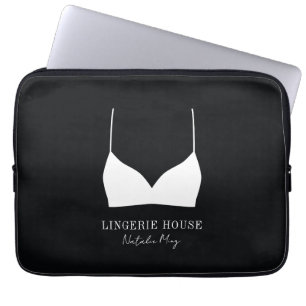 Luxuriöse moderne Schwarz-weiß Lingerie Boutique L Laptopschutzhülle