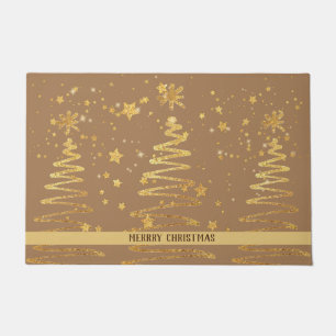 Luxuriöse moderne Weihnachten Traditionelles Gold  Fußmatte