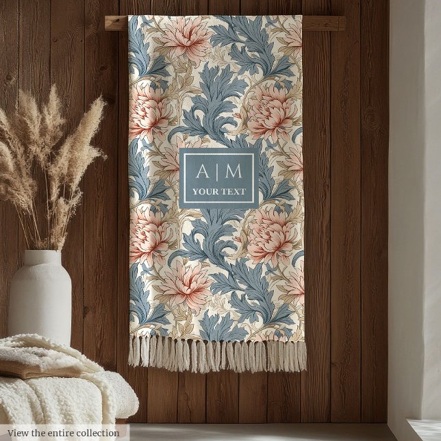 Luxuriöse Morris inspiriert individuelle Name Deck Fleecedecke (Luxurious Morris inspired custom name blanket)