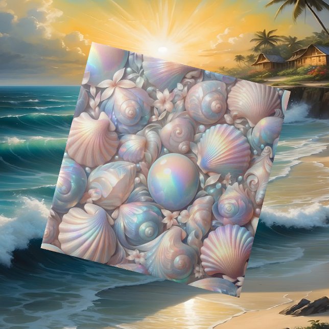 Luxuriöse nautische Dekoration | Opal Seashells Be Fliese (Von Creator hochgeladen)