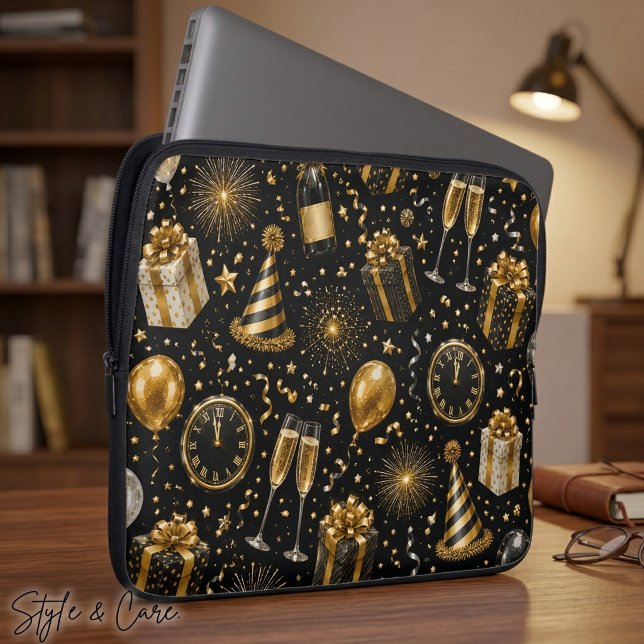 Luxuriöse Neujahrsfeier Muster Laptopschutzhülle (Luxury New Year Celebration Pattern Laptop Sleeve)