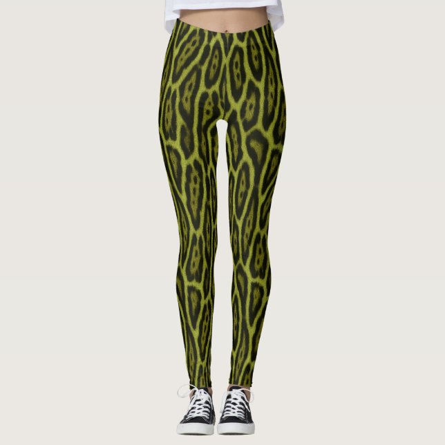 Luxuriöse Ocelot Rosette Leggings (Vorderseite)