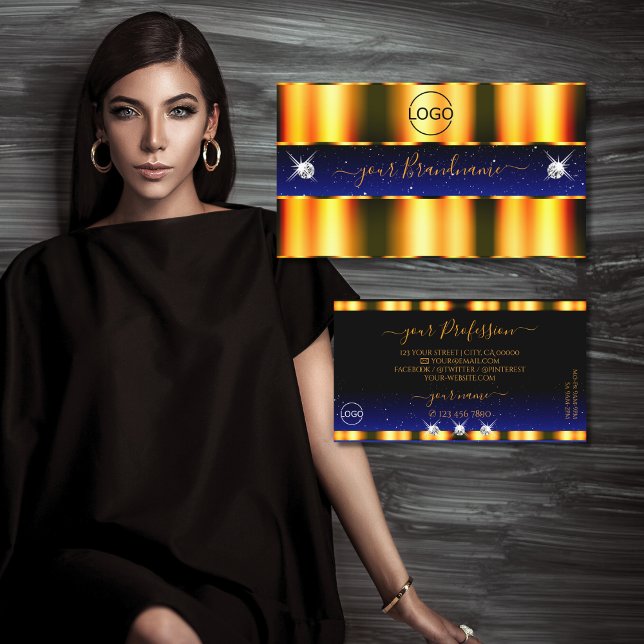 Luxuriöse Orange Blue Black Sparkle Juwelen mit Lo Visitenkarte (Von Creator hochgeladen)