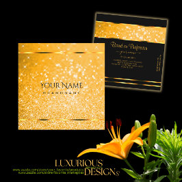 Luxuriöse Orange Glitzer Luminous Stars Elegant Quadratische Visitenkarte