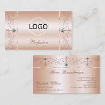 Luxuriöse Pastel Rose Coral Squiggled Jewels Logo 