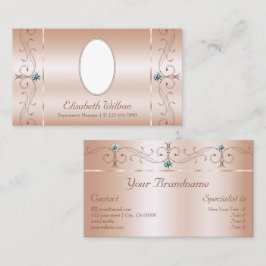 Luxuriöse Pastel Rose Korallenquigge Juwelen Foto Visitenkarte