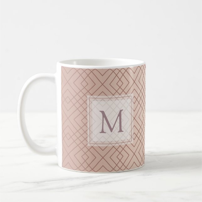 Luxuriöse Personalisierte Muster Rose Gold Kaffeetasse (Links)