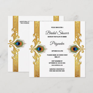 Luxuriöse Pfauenfederrahmen Gold elegant Feiertagskarte