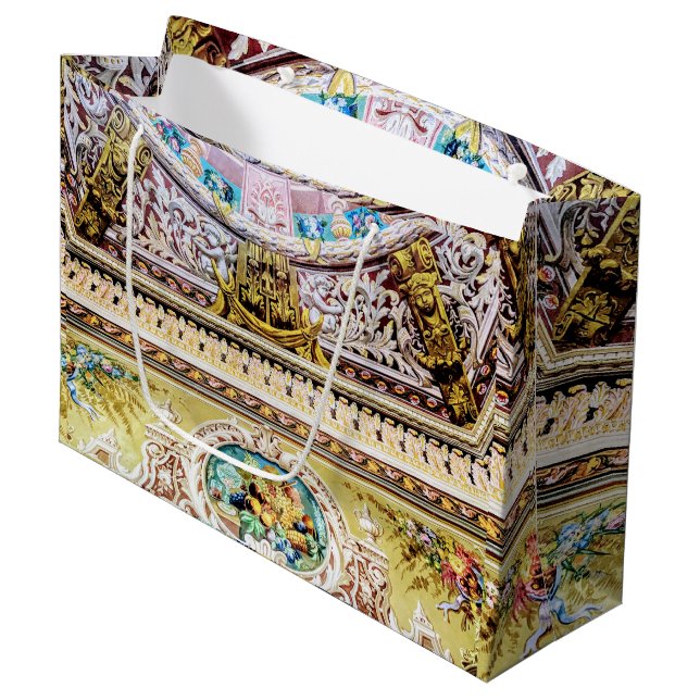 Luxuriöse Pink Gold Goddess of Harvest Große Geschenktüte (Vorderseite Schrägansicht)