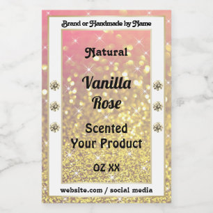 Luxuriöse Pink Lila Gold Glitzer Produktkennzeichn Lebensmitteletikett