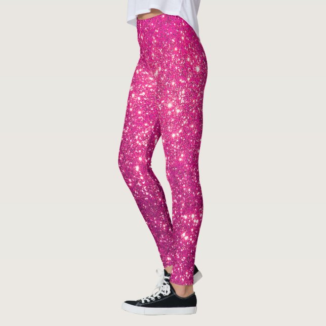 Luxuriöse Pink Popular Geschenk Gold Glitzer Leggings (Links)
