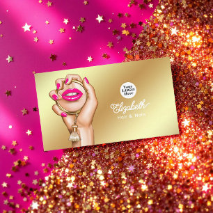 Luxuriöse Pink- und Gold-Glamour-Chic Visitenkarte