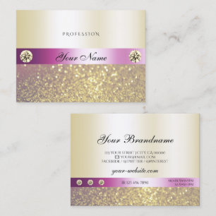 Luxuriöse Pink- und Goldglanz Glitzer Diamonds Visitenkarte