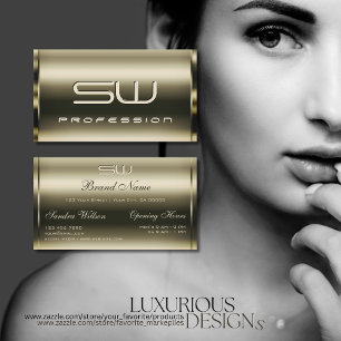 Luxuriöse Platinoptik und 3D-Monogramm Imitate Visitenkarte