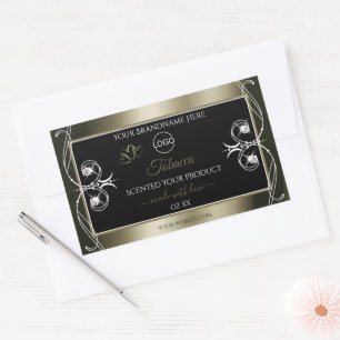 Luxuriöse Platinum Black Product Labels mit Logo Rechteckiger Aufkleber