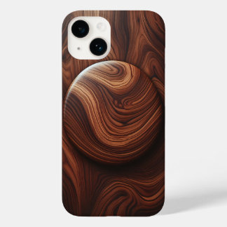 Luxuriöse polierte Walnuss-Holzmaserung abstrakter Case-Mate iPhone 14 Hülle