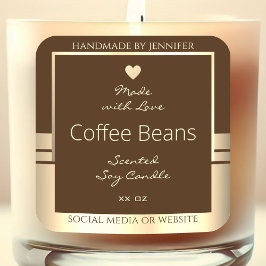 Luxuriöse Produktverpackungsmarken Dunkelbraun & G Quadratischer Aufkleber